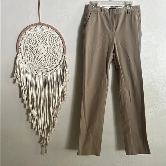 Theory Women’s Tan Classic Ankle Length Straight-Leg Pants - Picture 1 of 4